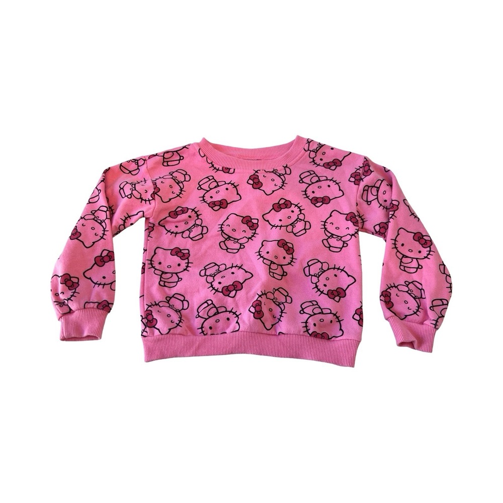 Hello Kitty Sanrio Girls 24m AOP Pink‎ Crewneck Sweatshirt 2024
